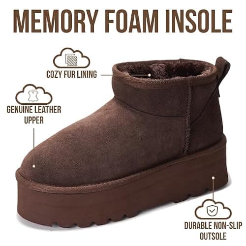 Project Cloud 100% Genuine Leather Ankle Boots for Women - Anti-Slip Memory Foam Insole Womens Boots - Lightweight Winter Womens Shoes, Ankle Booties for Women (Huggy) thumbnail 3