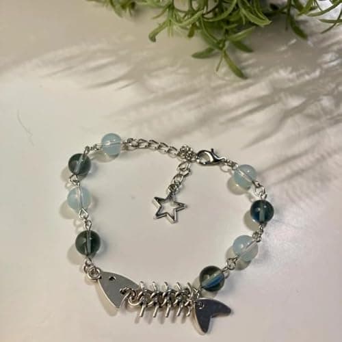 TYATVS Whimsy Twee Fish Bracelet for Women Whimsical Star Beaded Bracelets Y2k Aesthetic 2000s Punk Accessories thumbnail 3