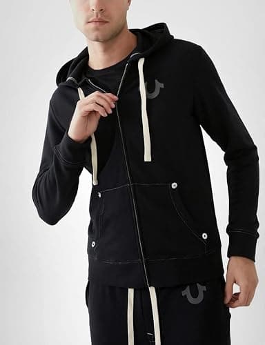 True Religion Men's Buddha Logo Zip Hoodie Sweatshirt Hooded Sweatshirt thumbnail 12