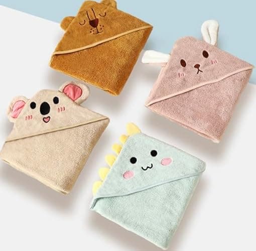 Gucilulu Hooded Baby Towel - Premium Soft Bath Towel for Baby, Newborn,Infant - Ultra Absorbent,Natural Baby Stuff Towel, Soft Coral Velvet Coral Fleece Bath Towel for Boys and Girls (Happy Dinosaur) thumbnail 3