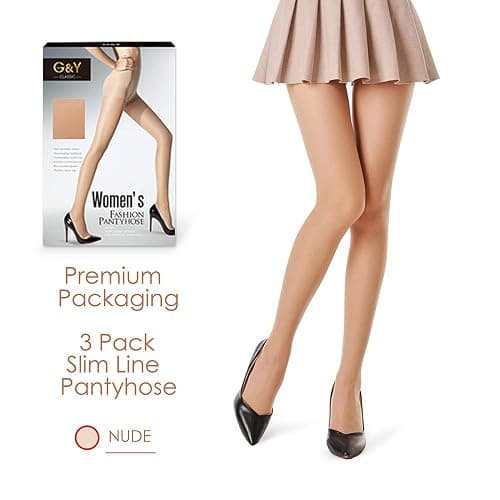G&Y 3 Pairs Women's Sheer Tights - 20D Control Top Pantyhose with Reinforced Toes thumbnail 4