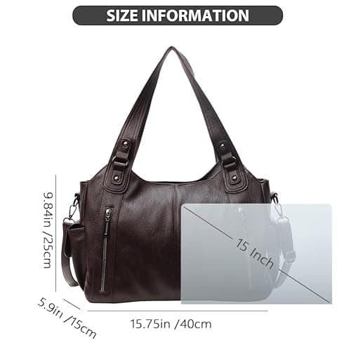 Leather Tote Bags for Women Slouchy Hobo Bag Vintage Punk Crossbody Bag Soft Leather Purse and Handbags Multi Pockets thumbnail 4