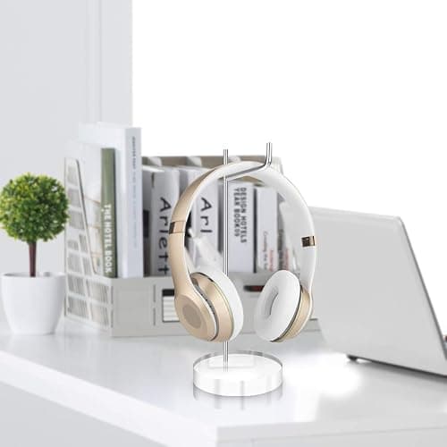 GEEKRIA Headphone Stand with Clear Acrylic Base, Steel Support Rod and Easy Assembly, Desktop Headset Holder for AirPods Max, Sony WH-1000XM Series and Other Over-Ear Headphones thumbnail 5