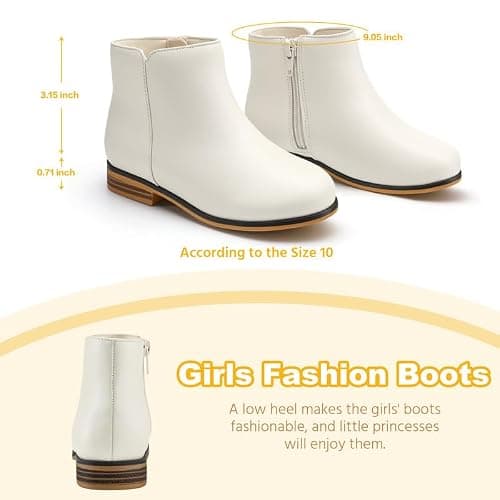 Fupoia Girls Boots Kids Ankle Boots Side Zipper Booties Fashion Short Suede Low Heels thumbnail 4