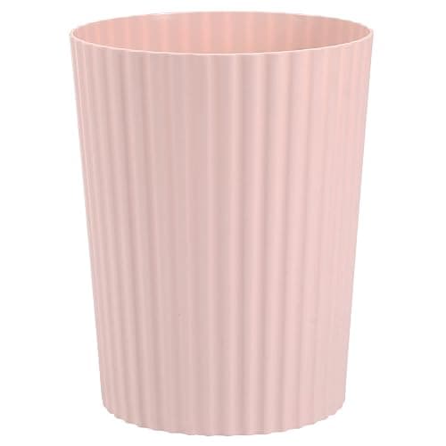 JiatuA Small Trash Can Plastic Wastebasket Round Garbage Container Bin for Bathroom, Kitchen, Bedroom, Home Office, College Dorm, Pink - Image 1