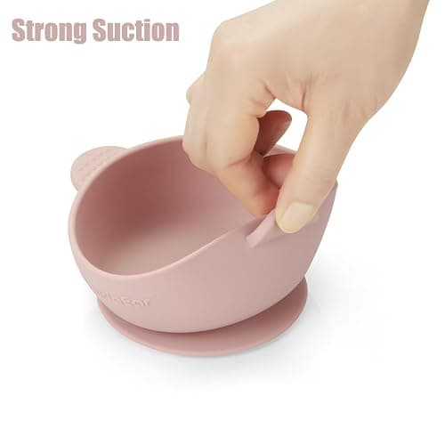 PandaEar 3 Pack Baby Bowls with Suction| Stay Put Silicone Food Bowl for Babies Kids Toddlers Infants| Food Grade Soft Safe BPA-Free Silicone (Pink) thumbnail 6