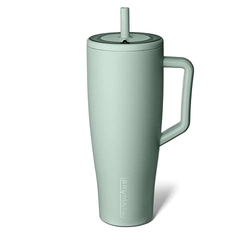 BrüMate Era 40 oz Tumbler with Handle and Straw | 100% Leakproof Insulated Tumbler with Lid and Straw | Made of Stainless Steel | Cup Holder Friendly Base | 40oz (Sage) - Sage - 40oz