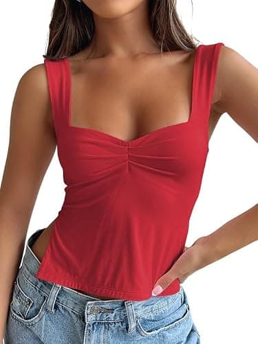 Trendy Queen Womens Going Out Crop Tops Backless Tank Tops Summer Teen Girls Party Basics Tees Cute Shirts thumbnail 2