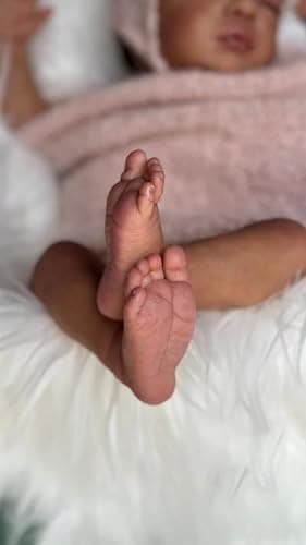 Anano Black Reborn Baby Dolls Girl, 19 in Realistic Baby Doll, Silicone Babys Doll, Black Silicone Reborn Dolls, African American Newborn Babies Brown Skin with Accessories thumbnail 5