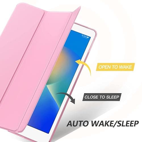 MoKo Case for iPad 10.2 iPad 9th Generation 2021/ iPad 8th Generation 2020/ iPad 7th Generation 2019, Slim Stand Hard Back Shell Smart Cover Case for iPad 10.2 inch, Auto Wake/Sleep, Flowers Pink thumbnail 5