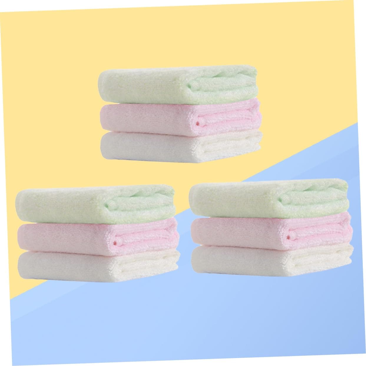 MERRYHAPY 9pcs Bamboo Fiber Face Towels Newborn Square Towels Cleaning Cloths Bath Essentials Reusable Washcloths thumbnail 3