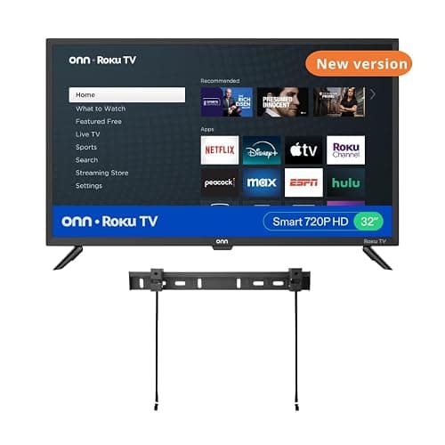 ONN 32-inch Roku Smart TV LED + Free Wall Mount with Wi-Fi Connectivity and Mobile App | Flat Screen TV Compatible with Apple Home Kit | Alexa and Google Assistant (Renewed) - Image 1