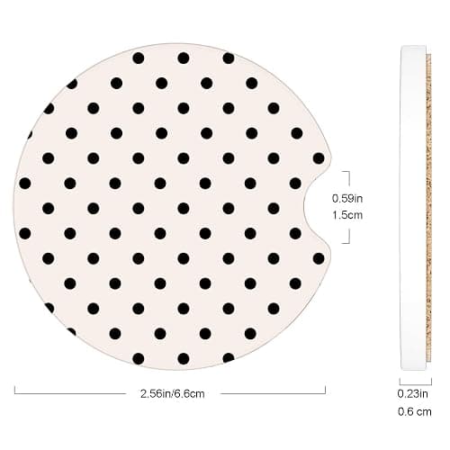 Ceramic Car Coasters – Absorbent Car Cup Holder Coaster Set for Women, Cute Aesthetic Car Accessories for Girls, 2 Pack (Dark Gray) thumbnail 2