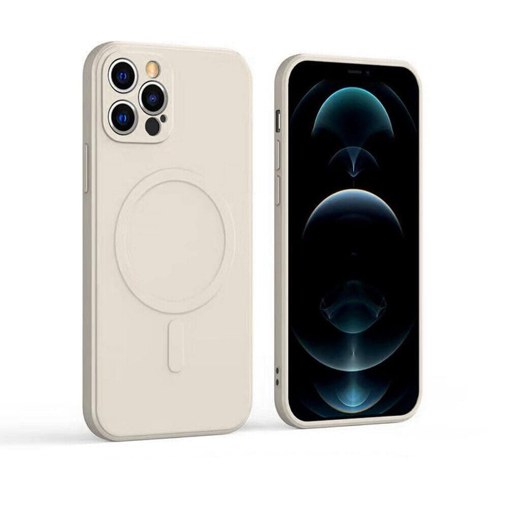 Compatible with Mag Safe Devices Magnetic Wireless Charging Phone Case Back Grippy Protective Frame Shockproof Silicone Cover with Camera Protection (Bloosom White, iPhone 14 Plus) thumbnail 6