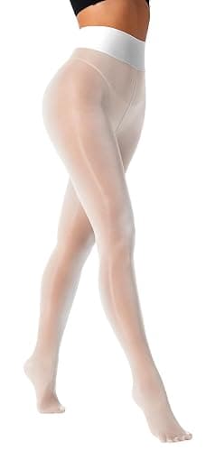 VEBZIN Tights for Women Black Sheer 50D Tights High Waisted Stockings Pantyhose - Image 1