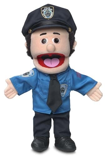 14" Policeman, Peach Male, Hand Puppet - Image 1