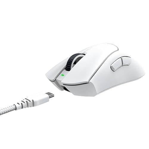 Razer DeathAdder V3 Pro Wireless Gaming Mouse: 64g Lightweight Ergonomic - 30K DPI Optical Sensor - Gen-3 Optical Switches - 8 Programmable Controls - Up to 90 Hr Battery - White thumbnail 10