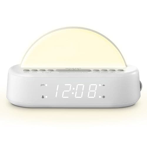 Sharp Sunrise Alarm Clock with Wake-Up Light & Sunset Sleep Timer – 5 Sleep Sounds, 8-Color Night Light, 0.7" LED Display with Dimmer, Snooze, Battery Backup, Bedside Clock for Kids, Teens & Adults thumbnail 8