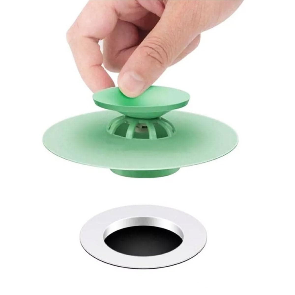 Tampa de Ralo com Válvula Sistema de Drenagem Higiene 10cm - Starfer (Verde) - Image 1