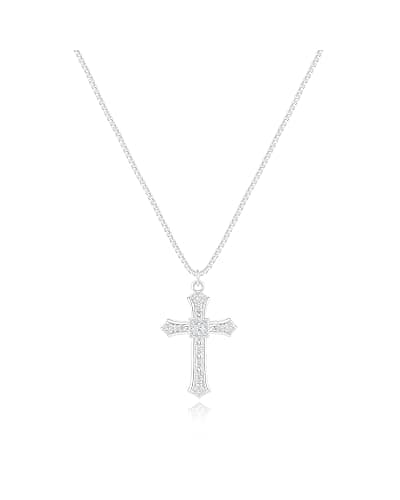 KINHOPI Cross Necklace for Women - 14K Gold/White Gold Plated Simple Dainty Diamond Cross Pendant Necklace with Cubic Zirconia Jewelry Gift For Her thumbnail 8