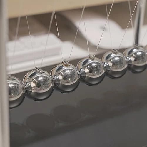 Newtons Cradle Pendulum with 7balls 50+ Sec Swingtime Glass Base Balance Ball thumbnail 5