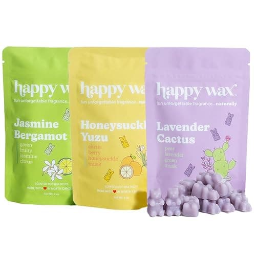 Happy Wax Lavender Lovers Collection Scented Natural, Non Toxic Soy Wax Melts – 6 Total Oz. of Scented Wax Melts, Collection Includes Lavender Cactus, Calming Lavender, and Lavender Chamomile - Image 1
