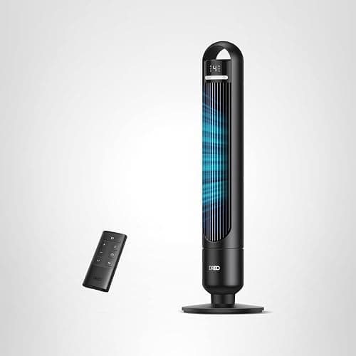 Dreo Tower Fan for Bedroom, 90° Oscillating Standing Fans for Room with 4 Speeds, 3 Modes, 28dB Quiet for Sleep, 25ft/s Velocity, 8H Timer, Remote, Living Room, Office, Home, Black, TF117 thumbnail 9