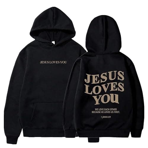 Jesus Loves You Pullover Hoodie -Jesus is King Hoodie Christian Faith Sweatshirt for Women - Image 1