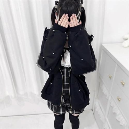 Zenrave Jirai Kei Jackets Shoujo Girl Clothes - Cutecore Jojifuku Hoodies Y2K Tenshi Kawaii Japanese Harajuku Gyaru Outfits thumbnail 4