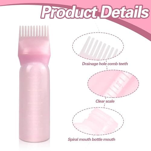 2 Stück Haaröl Applikator, Wurzelkamm Applikator Flasche und Haare Massagebürste, HaarfäRbepinsel Flasche Wurzelkamm Applikator Haarfärbemittel Kamm und Kopfmassage Bürste thumbnail 3
