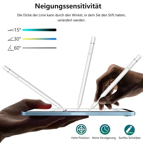 Pencil 1. Generation für iPad (2018-2025): mit USB C Schnellladeleistung & Neigungssensitivität für Tablet Bundles & Kits, Pencil für iPad 11 (A16)/10/9/8/7/6, Air 3~5/M2/M3, Min 5~7, Pro 11"/12.9"/M4 thumbnail 5