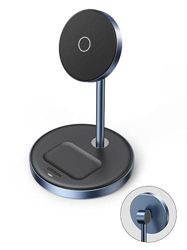 UGREEN MagFlow Wireless Charger Compatible with MagSafe Charger Stand, 2-in-1 Magnetic Charging Station Compatible with iPhone Air/17/Pro/Max/16/15/14/13/12, AirPods 4/3/2/Pro thumbnail 11
