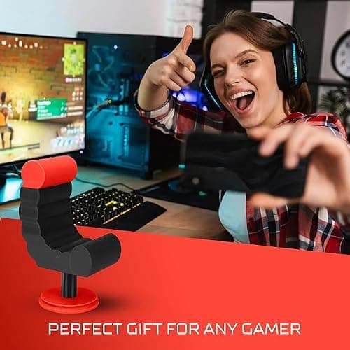 VELENTI Gamer Chair Phone Stand - Phone Holder for Smartphones, Kindles Up to 19 cm Tall - Fun Gaming Accessories for Gamers - Useful Gamer Gadgets - Lovely Birthday Gift for Gamers thumbnail 4