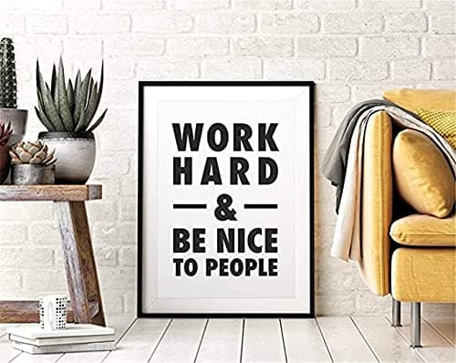 Wall Poster Work Hard & Be Nice To People Posters Canvas Prints Painting Picture Artwork Wall Decor Home Decoration for Gifts for Living Room No Frame - painting-4 - 32L" x 24W" - Image 1