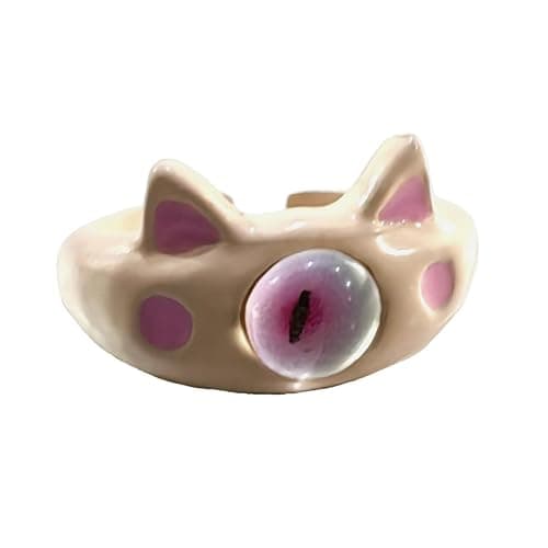 unahtinr 9pcs Y2K Cartoon Little Monsters Eyeball Ring Funny Resin Open Finger Ring Cute Couple Knuckle Ring Party Jewelry thumbnail 5
