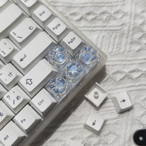 Elacgap Cat Claw Keycap Cute Drip Glue Backlight Keycaps DIY ESC Arrow Key Keycap Replacement for Cherry MX Gaming Mechanical Keyboard (4Keys Blue Transparent) thumbnail 3