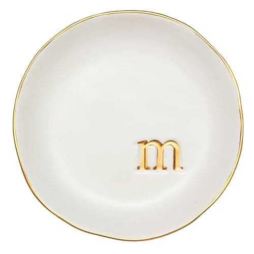 COLLECTIVE HOME - Ceramic Jewelry Tray, Decorative Trinket Dish for Rings Earrings Necklaces Bracelet Watch Keys, Birthday Mother's Day Christmas Gift for Women, 4.75", White Surface (M) thumbnail 3