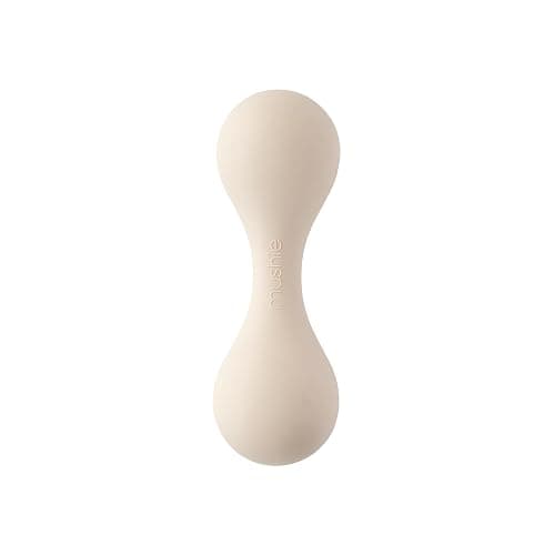 mushie Silicone Baby Shaker Rattle Toy | Ages 3+ Months (Shifting Sand) - Shifting Sand - Image 1
