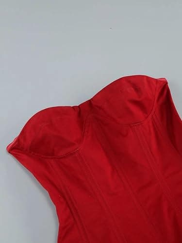 CHouor Layered Ruffle Edge Cocktail Party Dresses Sexy Strapless Homecoming Dresses Off Shoulder Satin Bodycon Mini Dresses thumbnail 7