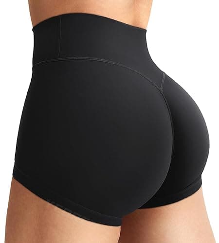 YEOREO Women's Biker Shorts 2.5" No Front Seam Elysina High Waist Hidden Scrunch Workout Gym Yoga Running Shorts - Image 1