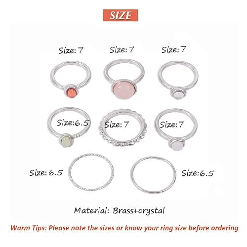 ItsStarred 7-19pcs Silver Star Moon Knuckle Ring Set for Women Vintage Stackable Midi Finger Rings Set thumbnail 7