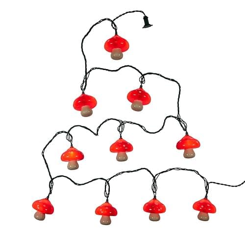 Kurt Adler 12-Foot UL 10-Light Mushroom Light Set with Green Wire thumbnail 6