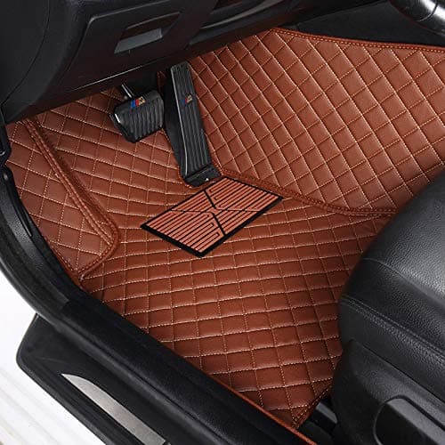 ZPXJSM Custom Floor Mats for Cars fit 95% Sedan SUV Sports Car Full Coverage All Weather Men Women Pads Protection Non-Slip Leather Floor Liners (Black Wine red Stitching) thumbnail 4