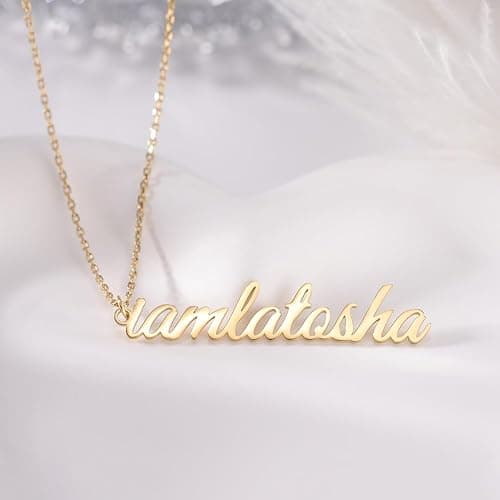 TinyName Custom Name Necklace Personalized 18K Gold Plated Nameplate Customized Jewelry Gift for Women thumbnail 3