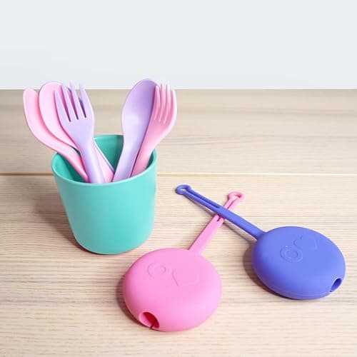 Omie OmieBox Utensil Refill Pack for OmiePod - Matches Bubble Pink or Lilac Purple OmieBox Utensil Set with Case - Reusable, Travel, Lunch Boxes - 6 pieces total (3 spoons + 3 forks) PODS NOT INCLUDED thumbnail 4
