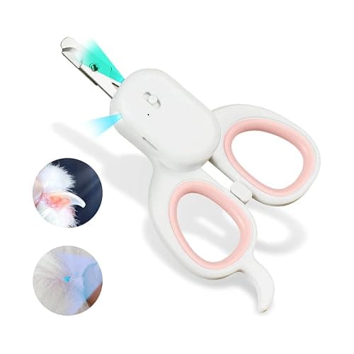 PAKEWAY Pet Nail Clipper with LED & -U-V Light, Cat Claw Trimmer with Ultra Bright LED Light for Nail Bloodline to Avoid Over Cutting, Sharp Angled Blade Grooming Tool for Dog Cat Rabbit Small Animals - Image 1