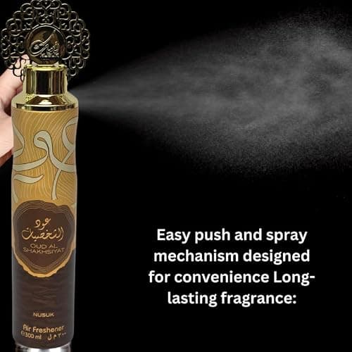 Nusuk Air Room Freshener Spray for Home, Car & Office, Long Lasting Fragrance 300 ML, Odor Eliminator, Deodorizer Spray For Room, Car & Wardrobe, Goodness Oud thumbnail 4
