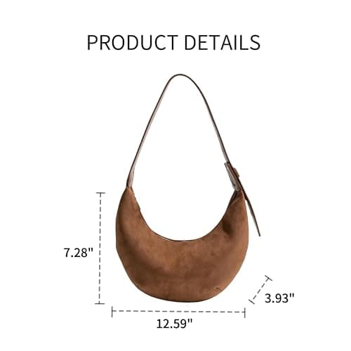 Suede Tote Bag for Women Vintage Purse Shoulder Bag Adjustable Handbags Office Work Bags thumbnail 7