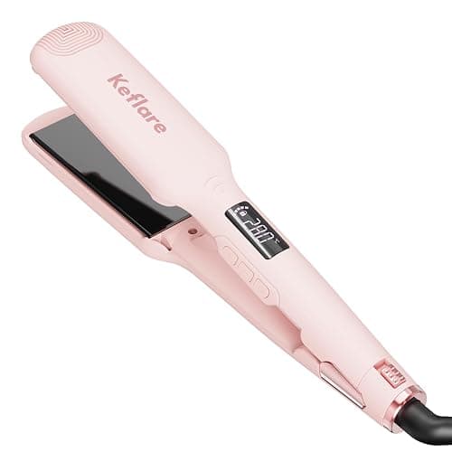 Keflare 1.7-inch Hair Straightener, Fast-Heating Flat Iron with 7 Adjustable Temperature Settings and Dual Voltage Auto-Adjustment, Suitable for Home and Global Travel - Image 1