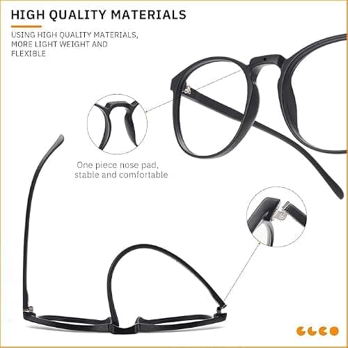 IBOANN Chic & Comfy Blue Light Glasses for Women - 3-Pack Round Frames, Screen-Ready Style with UV Protection Coating thumbnail 5